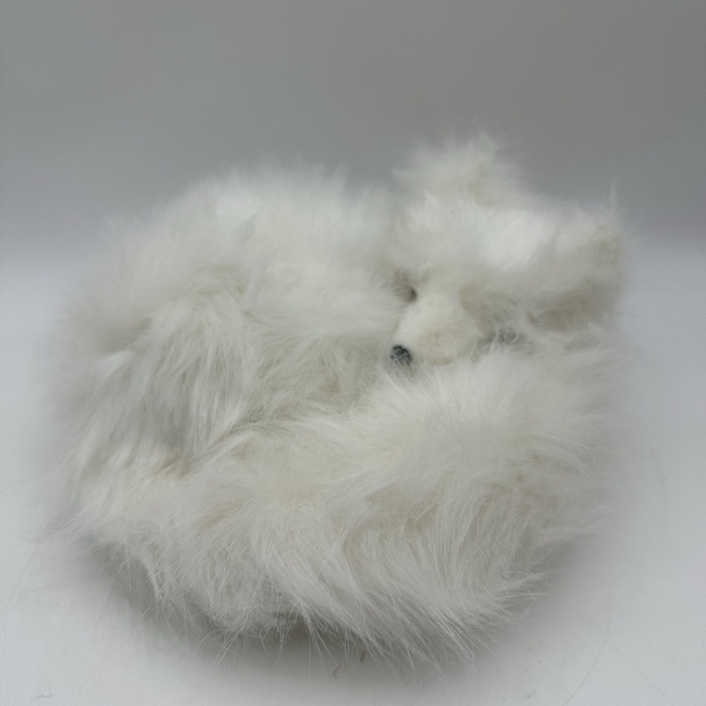 Pier 1 Sleeping White Fox Faux Fur Winter Woodlands Decorations Holidays 9"